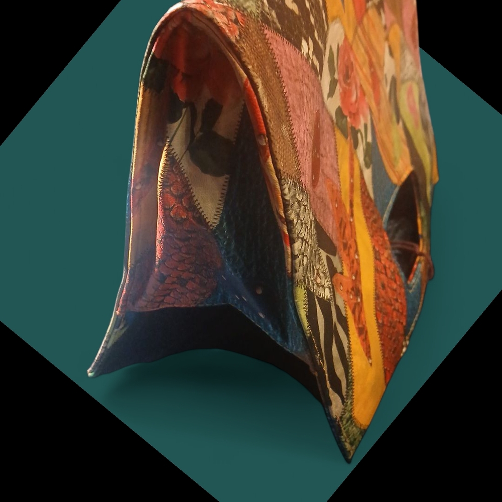 Source Unknown Multicolor Patchwork Satchel - image 7